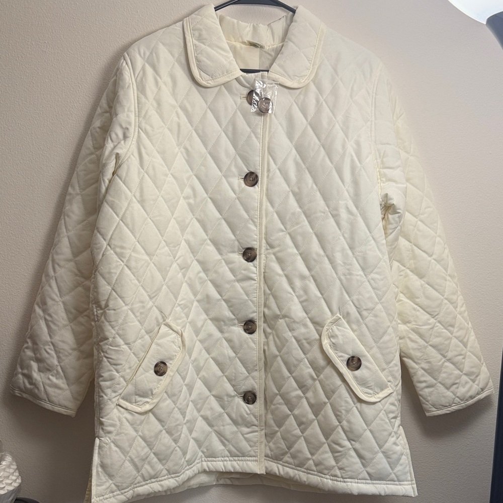 NWOT Blair Cream Quilted Puffer Jacket